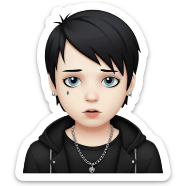 emo boy with lip piercing in sticker
