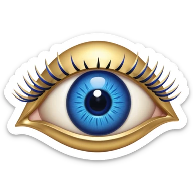 evil eye with gold lashes sticker