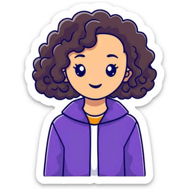 pretty black girl with curly hair sticker