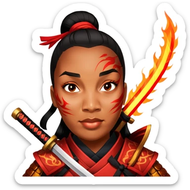 Fire-Wielding Samurai sticker