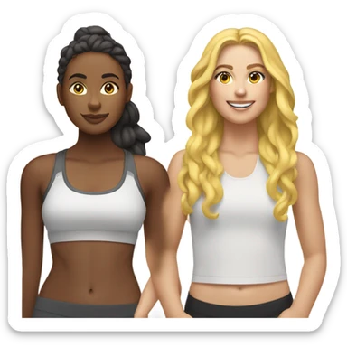 Four white and girls (two brunette two blonde) at soulcycle sticker
