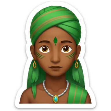 Indian person with green streaks around them sticker