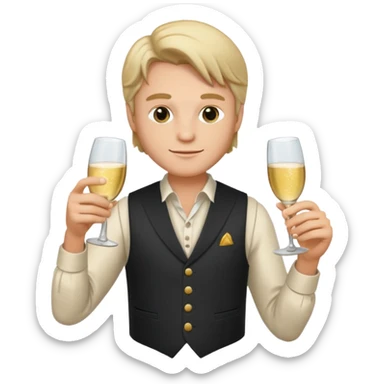 Leonardo in vest, drinking champagne sticker