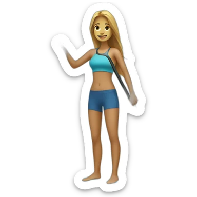 girl stand up paddleboarding sticker