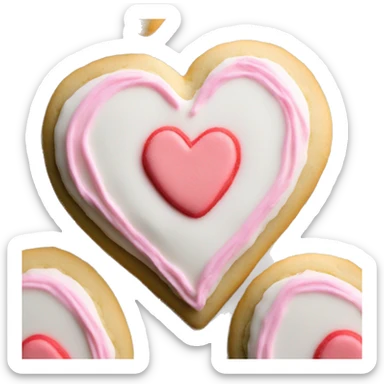 Heart sugar cookie with frosting sticker