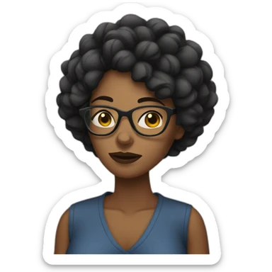 woman with glasses cant sleep sticker