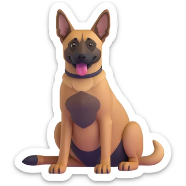 Belgian Malinois dog sitting pose sticker
