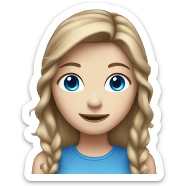 A white girl with brown hair and blue eyes raising the roof sticker