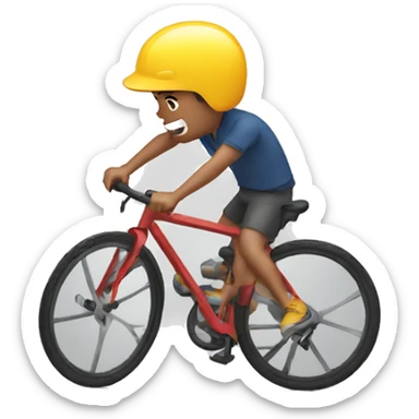 a guy crashing his bike sticker