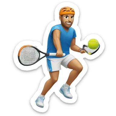 cats padel tennis player and runner sticker