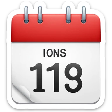 calendar with number 1 red top sticker