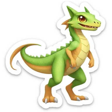 Anthro Sona Fakemon Reptilian Draco Full Body sticker