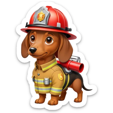 Dachshund as a firefighter  sticker