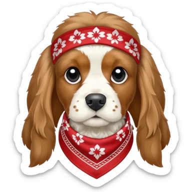 Собака породы черно-белый русский кокер спаниель в бандане Grow Street sticker