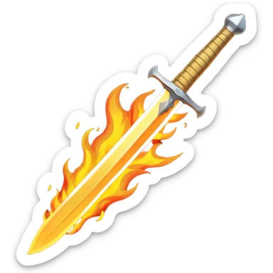 a sword blade on fire emoji sticker