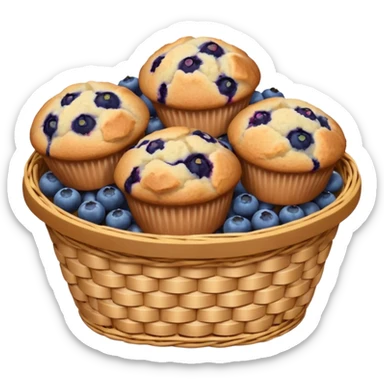 Basket of blueberry muffins sticker