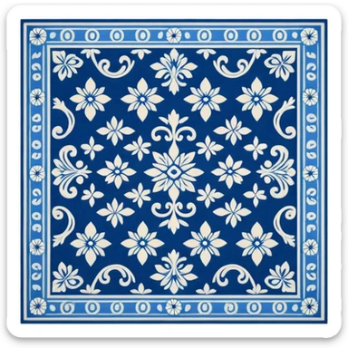 traditional patterned blue carpet sticker