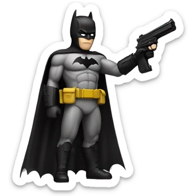 Batman holding a toy gun sticker