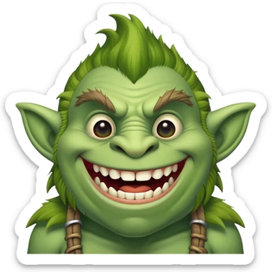 Troll from world of warcraft smiling  sticker