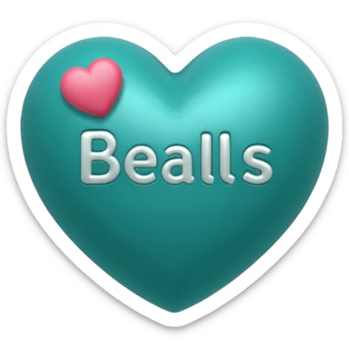 Teal heart with Belles with Balls wording sticker
