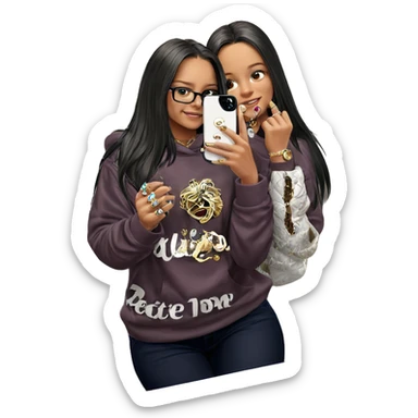 selfie with jewelry in bathroom sticker