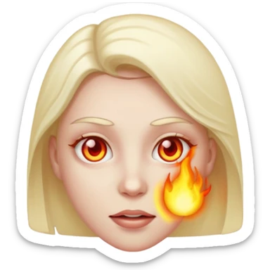 Error face with heat eyes sticker