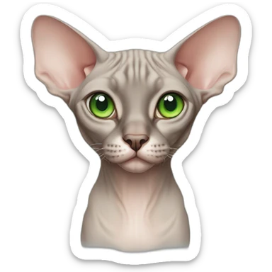 canadian sphynx with green eyes sticker
