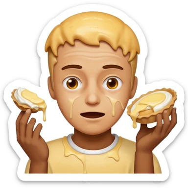 person getting hit in the face with a pie like three stooges sticker