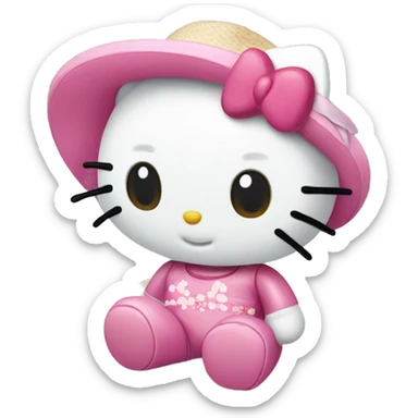 hello kitty at the beach sticker