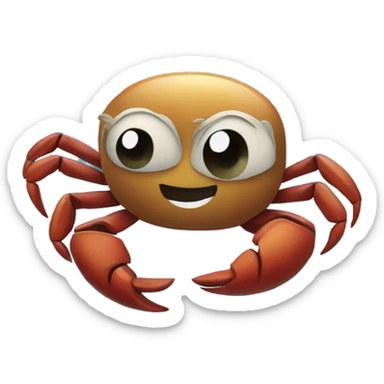 crab inside ice cube, and a raccoon hugs the ice cube sticker