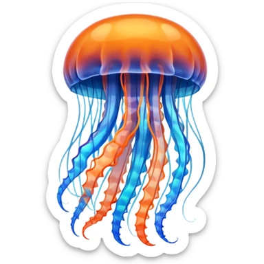 jellyfish with unique design and color but i want a simple one i dont want color orange and blue sticker