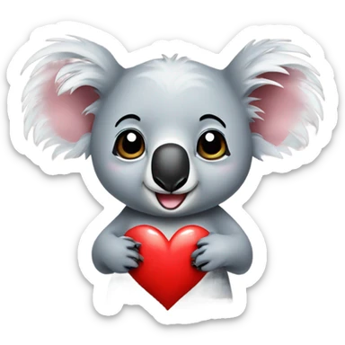 Koala with an i love you sign  sticker