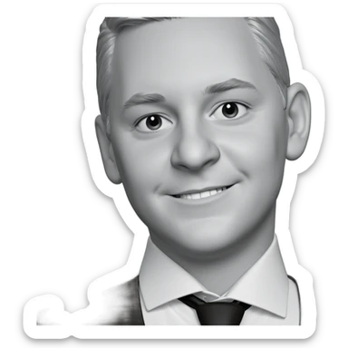 smiling boy in monochrome sticker