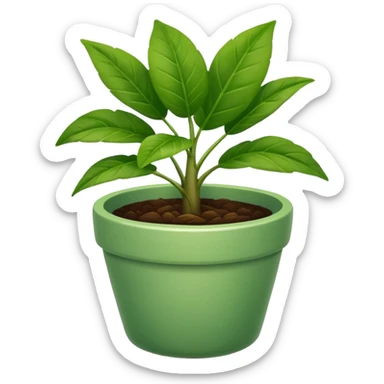 plant in pot sticker
