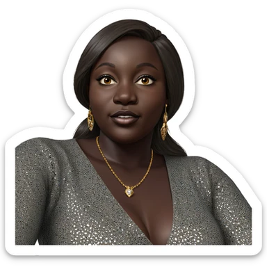 dark-skinned beauty with jewelry sticker