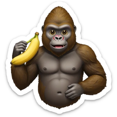 Gorilla with a banana  sticker