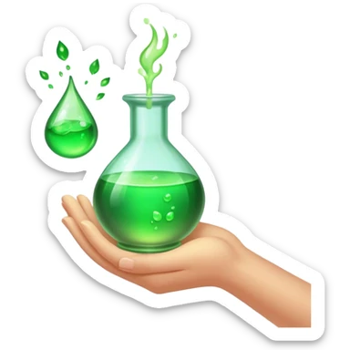 Hand throwing a healing potion sticker