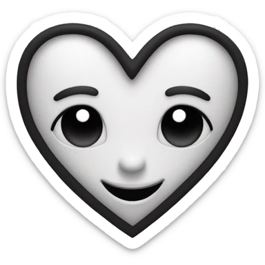 Black and white heart sticker