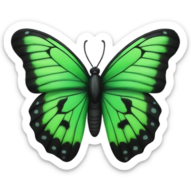 green and black butterfly sticker