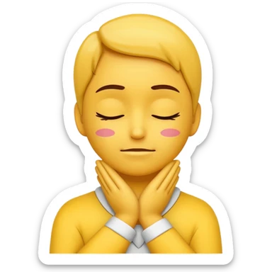 emoji crossing hands on neck with eyes closed  sticker