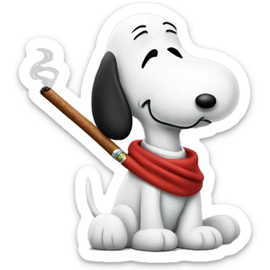 Snoopy smoking a cigar sticker