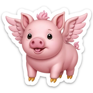 Flying pig sticker