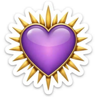 purple heart with a sunburst sticker