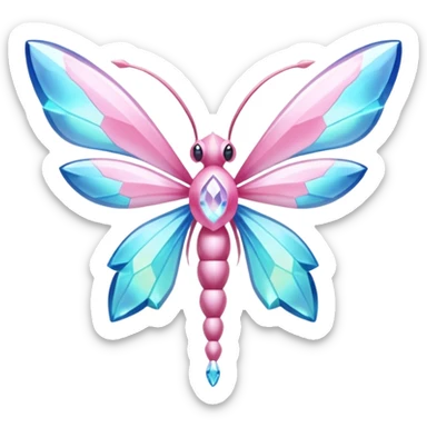 Shiny luminescent translucent diaphanous Diancie-Palkia-Amaura-Aurorus-Salamence-aesthetic-fusion-crystal-fly-decoration-deco-thing-object sticker