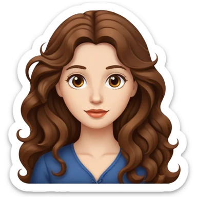 woman long brown hair wavy sticker