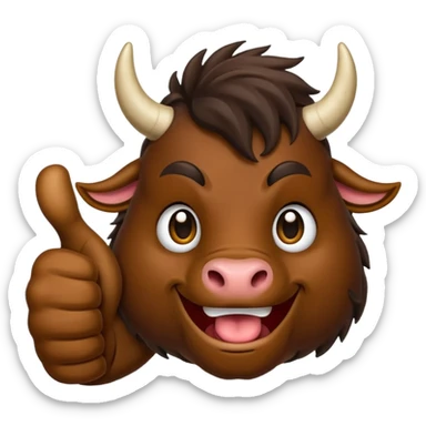 Emoji like (thumbs up) bull's hoof sticker
