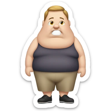 very fat person sticker