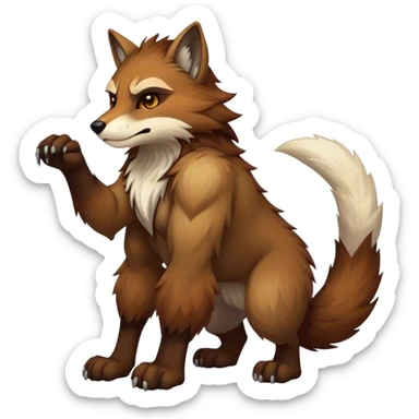  Badass edgy antropomorphic anthro handsome furry animal-creature, full body sticker