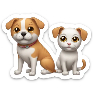 cat and dog and bug sticker