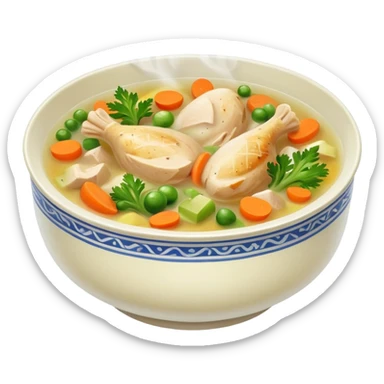 Plato de caldo de pollo  sticker